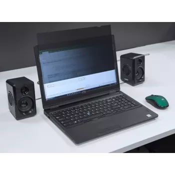 Bezrāmja displeja privātuma filtrs NATEC Owl 15,6 collas (344,7×194 mm) 16:9 LCD klēpjdatoriem, saderīgs ar skārienjutīgiem ekrāniem