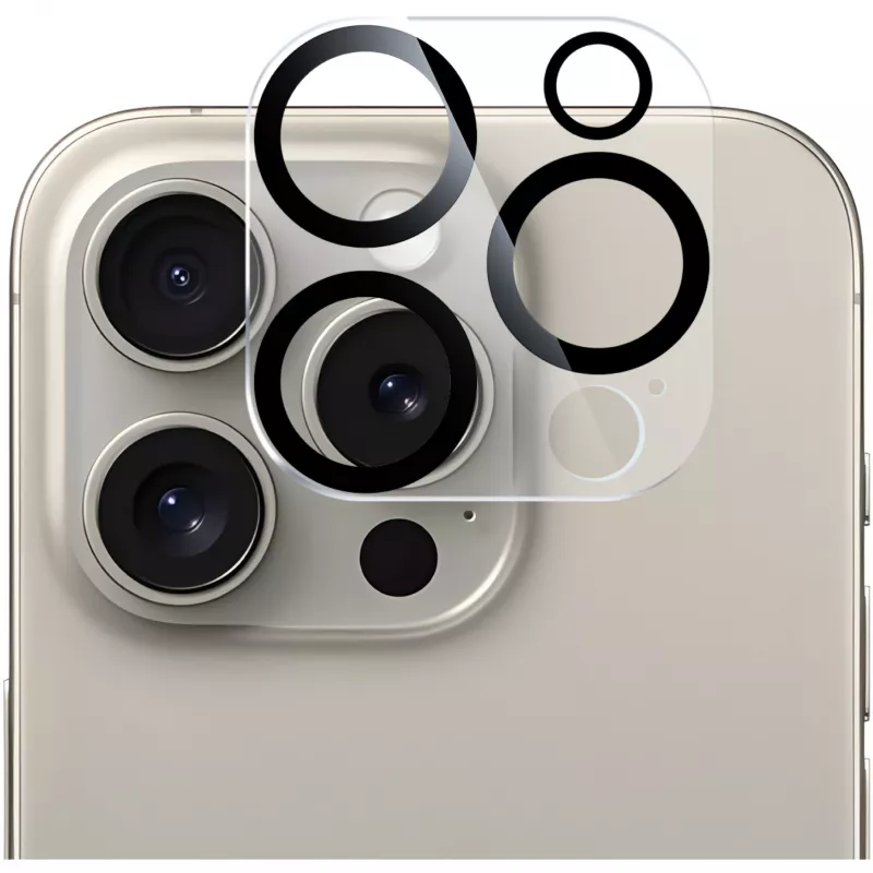 NEVOGLASS 3D Kameraschutzglas (caurspīdīgs/melns, iPhone 17 Pro)