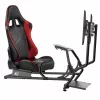 NanoRS RS160 spēļu krēsls, sacīkšu simulatora statīvs 3-in-1, PC, konsolēm, spēlētājiem, sintētiskās ādas pārklājums, stūres statīvs, TV kronšteins līdz 50 inch, maks. VESA 400x400