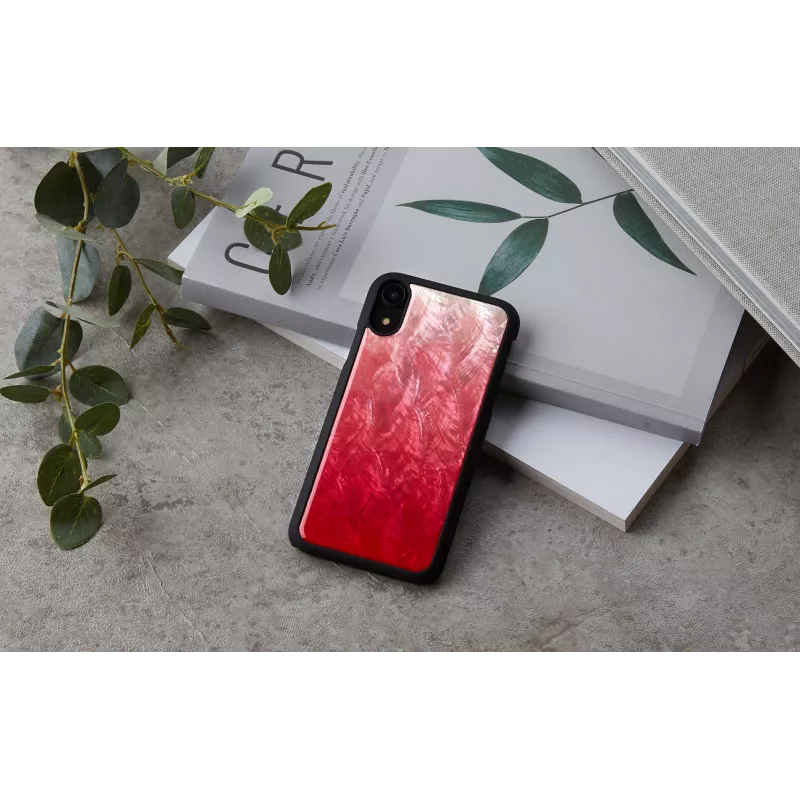 iKins viedtālruņa maciņš iPhone XR — rozā ezera un melnā divu toņu aizsargvāciņš