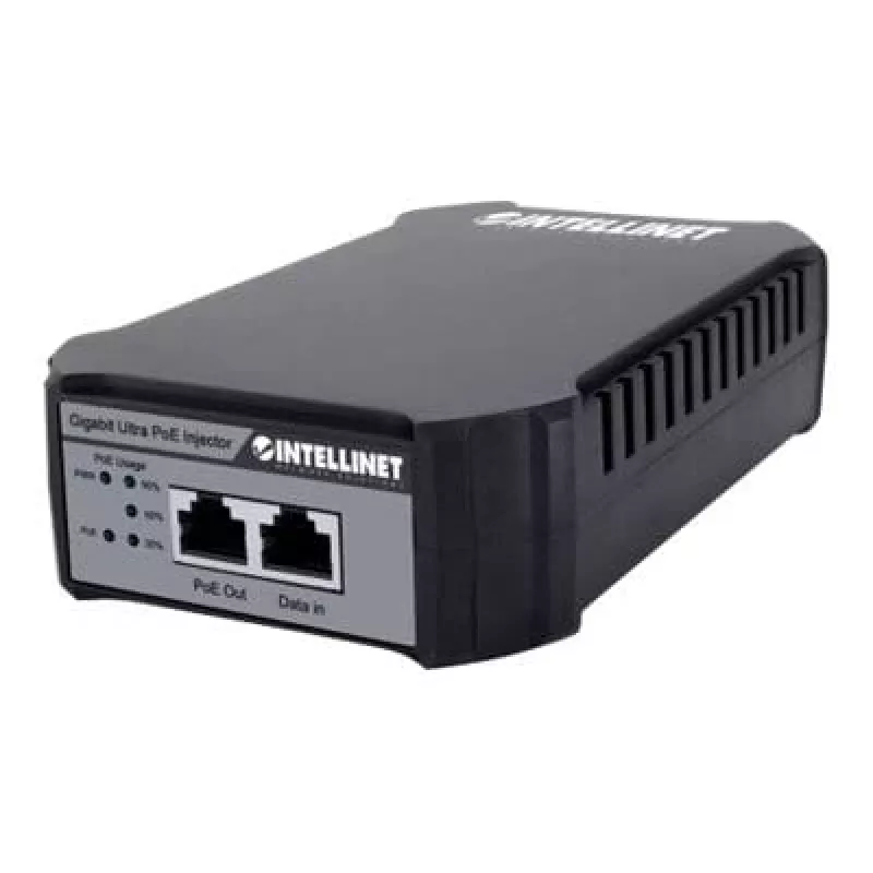Intellinet Gigabit PoE++ inžektors, viens 95 W ports, atbilst IEEE 802.3bt (4PPoE), plastmasas korpuss, pie sienas stiprināma iespēja