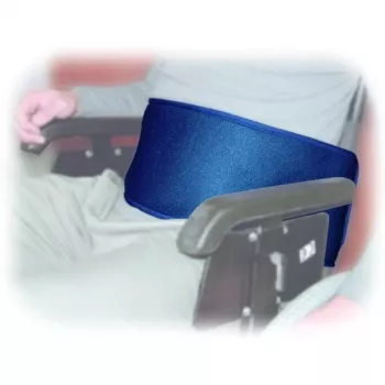 Riteņkrēsla stabilizācijas josta Aston Secuback 681020 — vēdera stiprinājums, tekstila, regulējama 150 cm, platums 20 cm, zila
