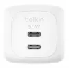 Belkin BoostCharge Pro - Barošanas bloks - GaN - 50 vati - Ātrā uzlāde - 2 izejas porti (2 x USB-C)