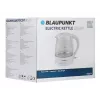 Elektriskā tējkanna BLAUPUNKT 1 L 1630 W Balta — stikla korpuss, 360° pamatne, pogas vāks