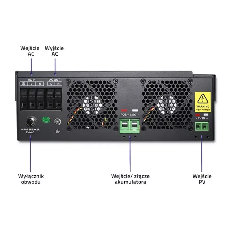Off-grid inverter Qoltec 53887 solar inverter 10 kVA Lithium Polymer Melns