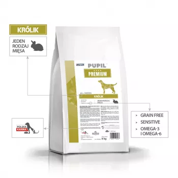 PUPIL Premium All Breeds Rabbit - sausā suņu barība - 8kg