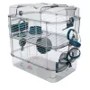 Būris ZOLUX Rody3 DUO Blue — divlīmeņu grauzēju būris, plastmasa un metāls, 410×270×405 mm, 3 kg