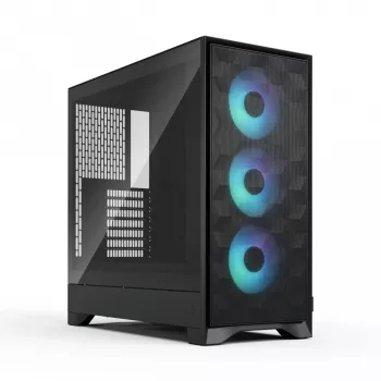 PC Case Fractal Design Pop 2 Air Melns TG RGB Midi Tower — ATX/Micro-ATX/Mini-ITX, 3x120mm priekšā, 1x120mm aizmugurē, 2.5 collu+3.5 collu nodalījumi