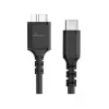 USB kabelis MediaRange MRCS257 0.5 m — Micro-USB B uz USB-C, USB 3.2 Gen 1 (5 Gbit/s), melns