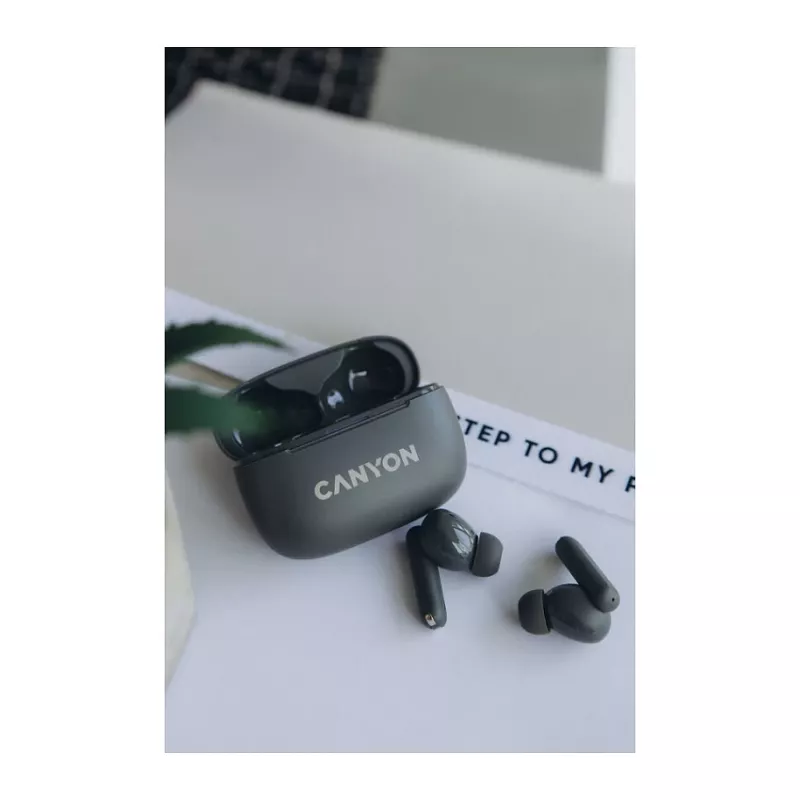Canyon CNS-TWS10BK Austiņas un Mikrofons True Wireless Stereo (TWS) Iekšauss Zvanu/mūzikas/sporta/ikdienas lietošanai USB Type-C Bluetooth Melns (CNS-TWS10BK)
