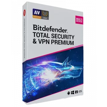 Bitdefender Total Security + Premium VPN | 5 PC | 1 gads | tikai ES