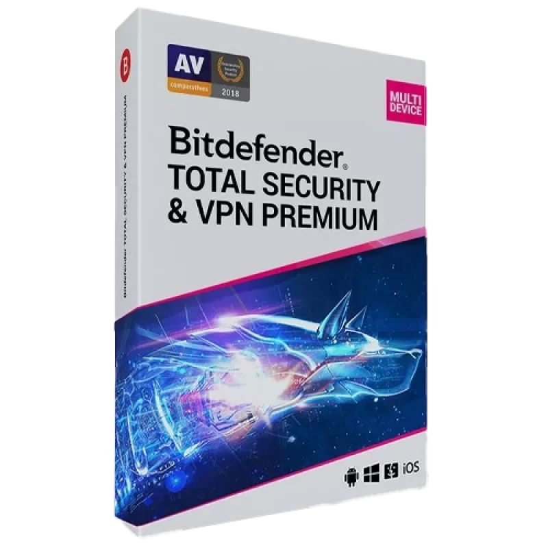 Bitdefender Total Security + Premium VPN | 5 PC | 1 gads | tikai ES