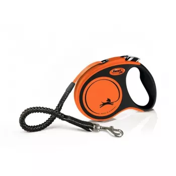 Ievelkamā suņu pavada ar lenti Flexi Xtreme 5 m, lieliem suņiem līdz 65 kg, oranža