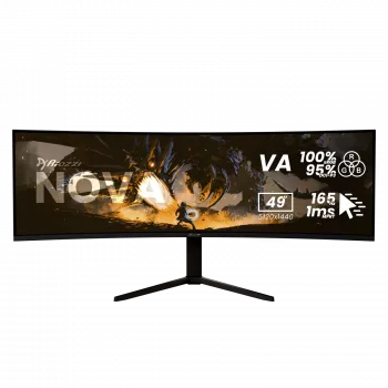 49 collu izliekts LED monitors Arozzi Nova — 5120 x 1440 Dual QHD, VA panelis, 4 ms, USB centrmezgls, VESA