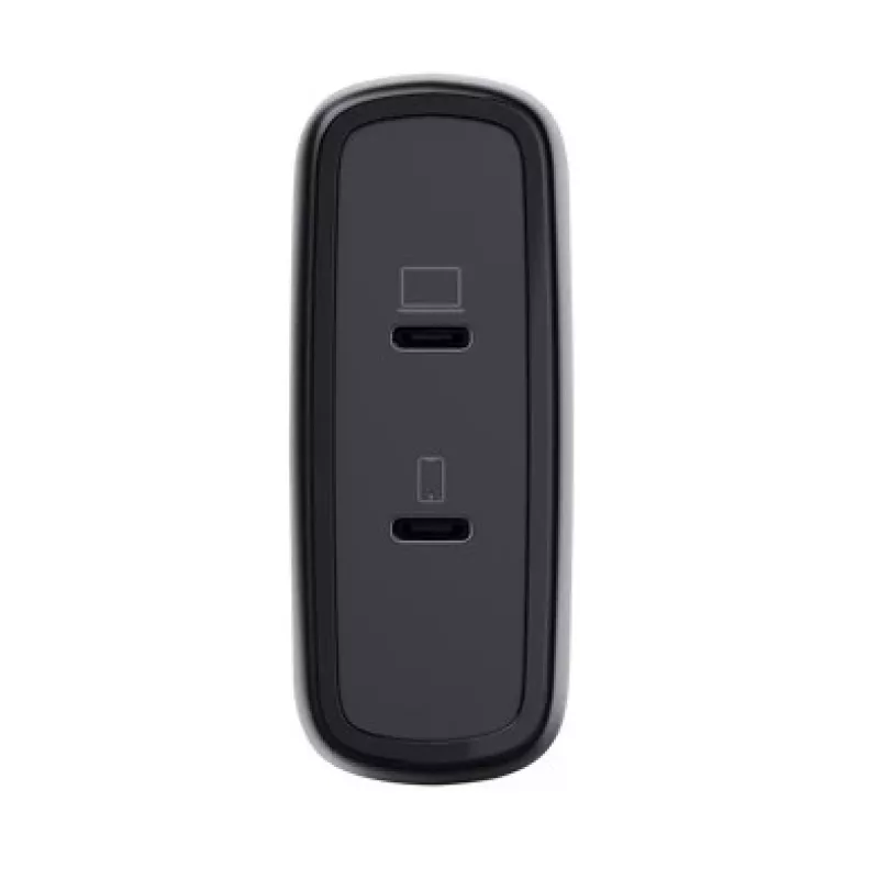 TRUST Maxo 100W 2-portu USB-C GaN lādētājs — 100 W, 2× USB-C, maks. 20 V, 2 m kabelis, melns