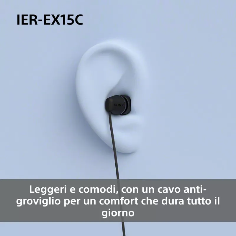 Sony IER-EX15C austiņas ar vadu Ievietojamās Zvani/Mūzika USB Type-C Melna