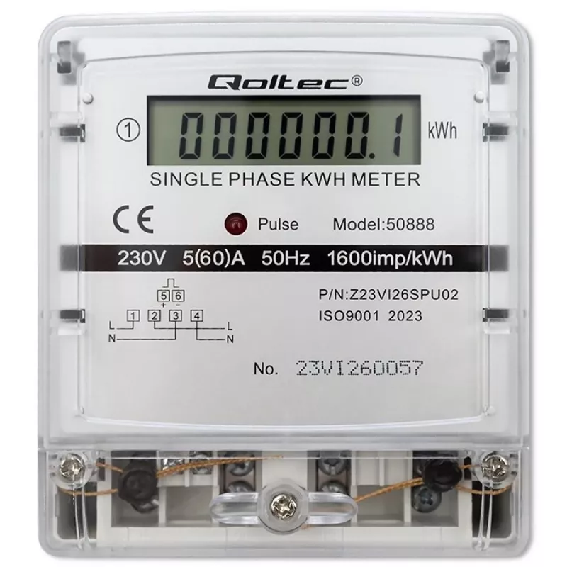 Vienfāzes elektroniskais enerģijas patēriņa skaitītājs 230V LDC