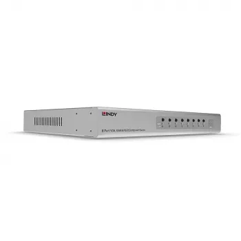 Lindy 8 Port VGA and USB Combo KVM Switch, 2048 x 1536 pixels, Full HD, Rack mounting, 1U, Silver