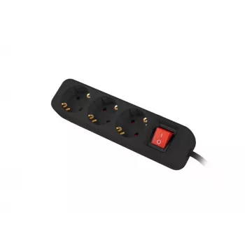 Strāvas pagarinātājs Lanberg PS1-03F-0150-BK 1.5m 3 maiņstrāvas rozetes Iekštelpām Melns