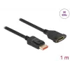 DisplayPort pagarinātāja kabelis, paneļa stiprinājums DeLOCK 87095 8K 60 Hz 1 m