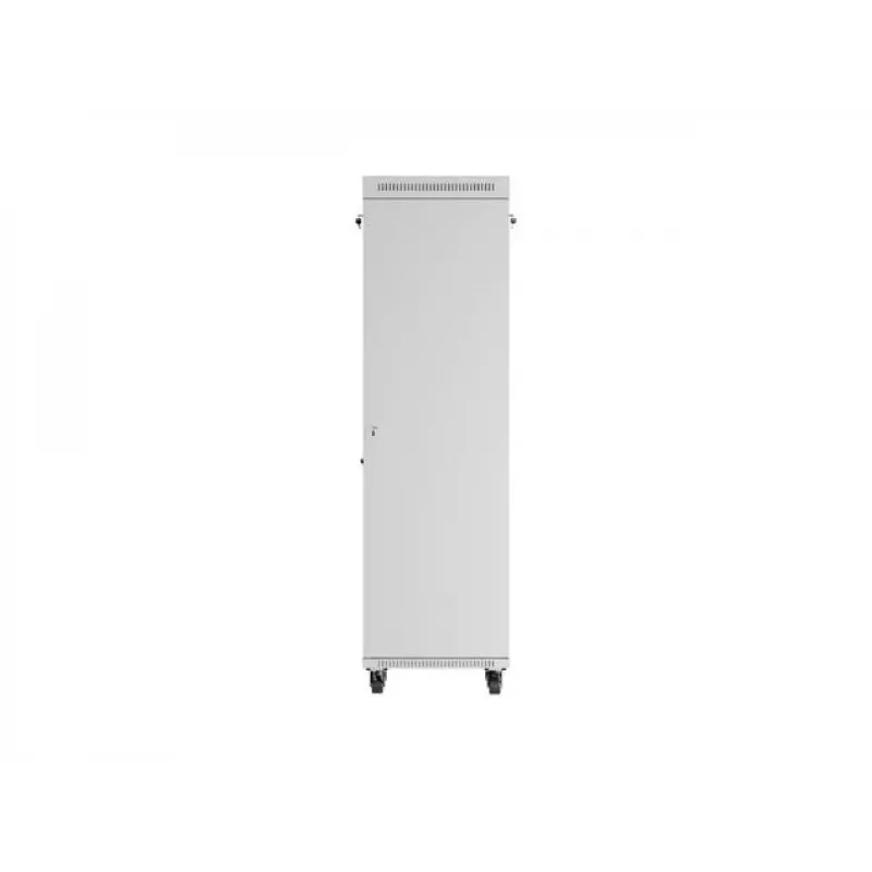 19 collu 42U LANBERG stāvošs statņu skapis 600×600 mm pelēks ar stikla durvīm un LCD (plakanā iepakojumā)