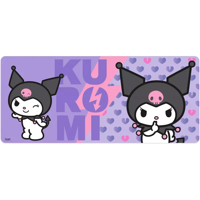 Peļu paliktnis Kids Euroswan 80x30 cm Hello Kitty Kuromi, liels taisnstūra spēļu/galda paklājiņš