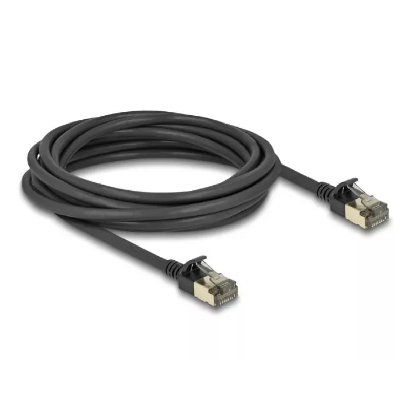 Tīkla kabelis DeLOCK RJ45 Cat.8.1 F/FTP plāns Pro 5m Melns