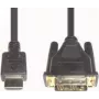 HDMI 3 Video kabeļa adapteris e+p 2m DVI-D Melns