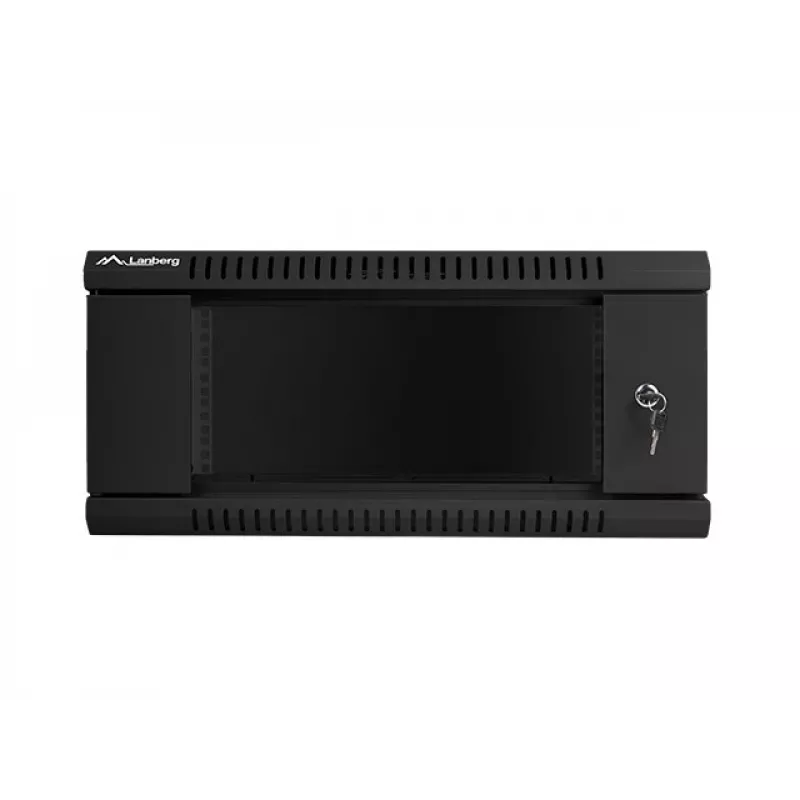 Stiprināms pie sienas statīvs LANBERG WF01-6404-10B 4U 19 collas 600×450×285 mm IP20 melns, 60 kg ietilpība