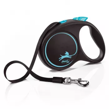 Ievelkamā suņu pavada Flexi flexi Melns Design M — 5 m garums, lentes veids, maks. slodze 25 kg, ergonomisks rokturis