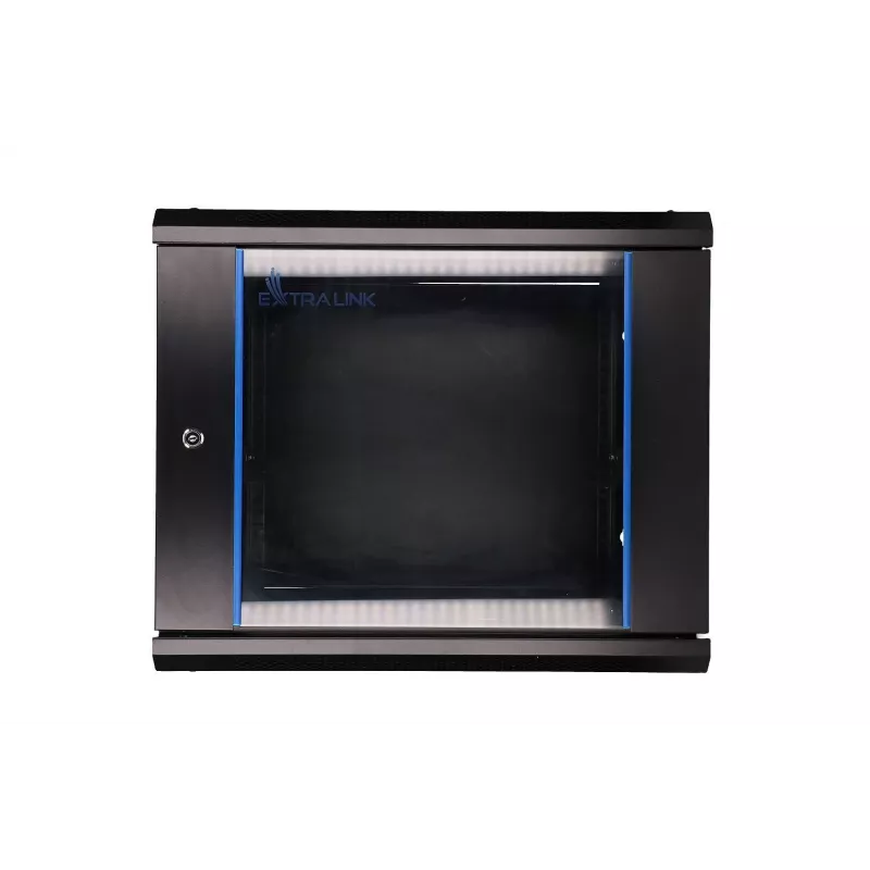 Pie sienas stiprināms statīvs Extralink 9U 600x600 Melns