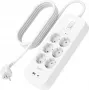 Pārsprieguma aizsargs Belkin SRB002VF2M‑V2 — 6 rozetes, 2 m kabelis, USB‑C un USB‑A pieslēgvietas