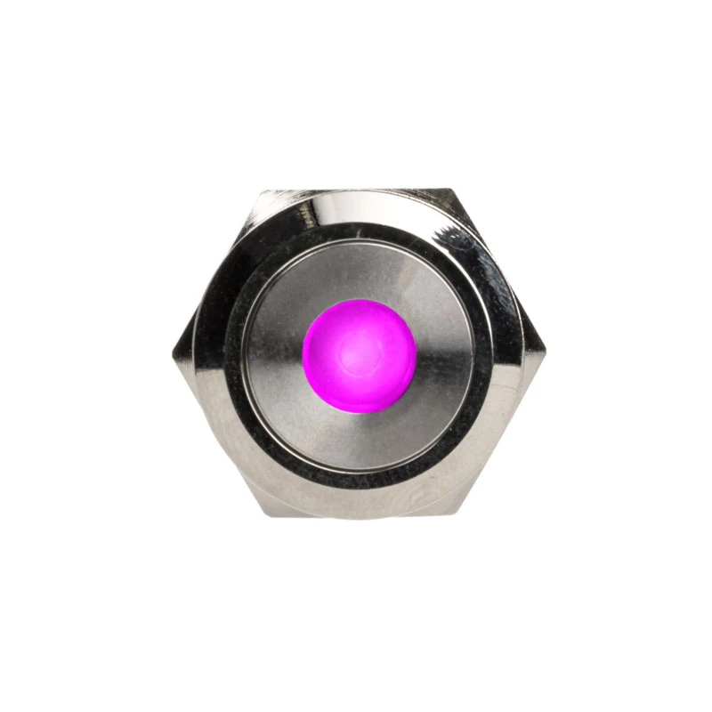 DimasTech vandāļizturīga spiedpoga 19 mm Silverline Dot RGB PD210