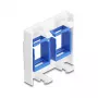 Iespraužamā rāmja piederums DELOCK 81557 — plastmasas keystone moduļa rāmis, 45×45×17,5 mm, zils/baltss