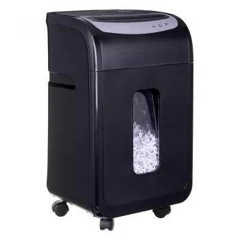 Dokumentu smalcinātājs ActiveJet ASH-2502C — šķērsgriezuma P-4, 25 lapas, 4x40 mm, 28 L tvertne, 22,8 cm padeve, 30 min darba cikls
