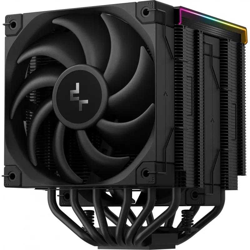 Gaisa dzesētājs DeepCool AK620 Digital PRO — 120 mm ventilators, 1750 RPM, 25 dB, 12 V, piemērots LGA1700/AM5, melns