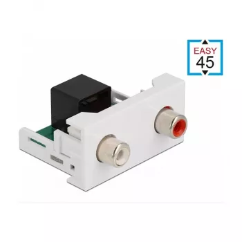 DeLOCK Easy 45 modulis 2 x RCA ligzda uz RJ45 ligzdu ports 22.5 x 45 mm