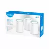 Cudy M1300 3-PACK bezvadu tīkla sistēma Divu joslu (2.4 GHz / 5 GHz) Wi-Fi 5 (802.11ac) Balta 1 Iekšējā