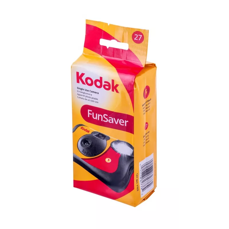 Kodak FunSaver vienreizējās lietošanas fotoaparāts ar zibspuldzi, krāsaina filma un zibspuldze, 27 fotoattēli, ISO 400