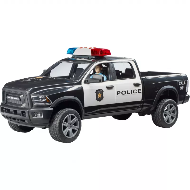 Rotaļu policijas pikaps BRUDER RAM 2500 Police 02505 – mēroga modelis, spēļu auto