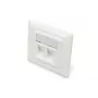 Digitus | Sienas plāksne Keystone moduļiem, Vācu tips, vidējā plāksne 50x50 mm, rāmis 80x80 mm | DN-93801-1