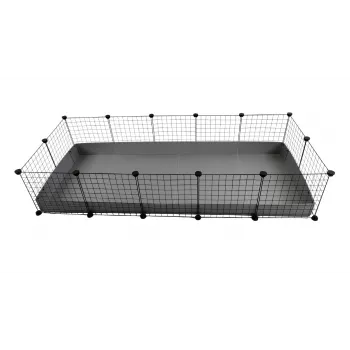 Cage C&C modulārais būris 5x2 sudrabains 180x75x37 cm cūciņām trušiem ežiem, c&c