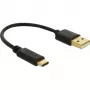 USB uzlādes vads DeLOCK 80954 Type-A uz USB Type-C 3 A 15 cm