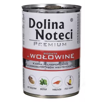 Dolina Noteci Premium mitrā suņu barība ar liellopa gaļu, 400 g