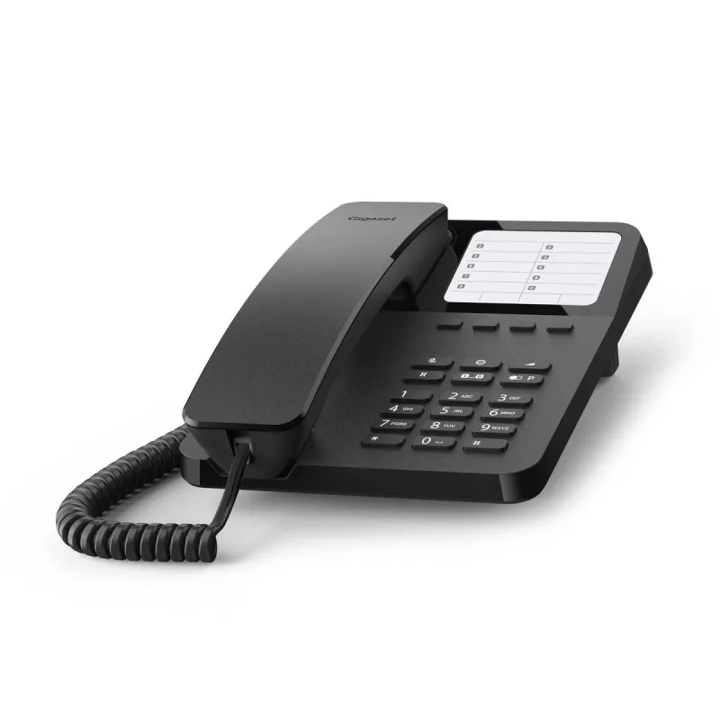 Vadu galda tālrunis Gigaset Desk400 — vadu galda telefons, melns, modelis DESK 400