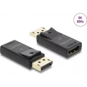 DELOCK aktīvais DisplayPort 1.4–HDMI adapteris 8K ar HDR funkciju, USB barošana