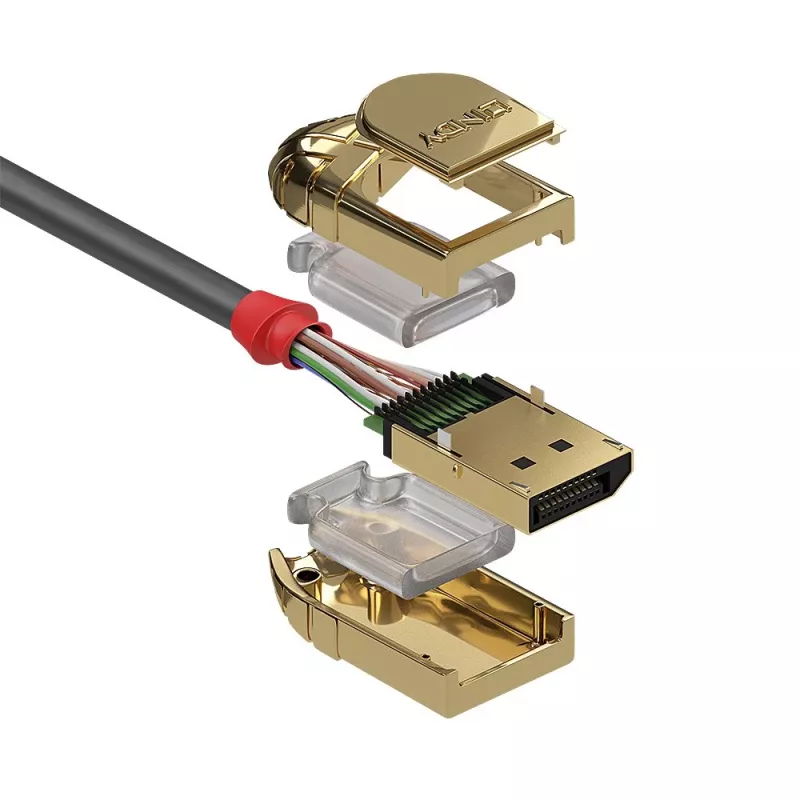 Lindy 20m DisplayPort 1.2 kabelis, Gold Line, 20 m, DisplayPort, DisplayPort, vīrišķais, vīrišķais, 4096 x 2160 pikseļi