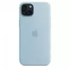 Silikona maciņš Apple iPhone 15 Plus gaiši zils MagSafe