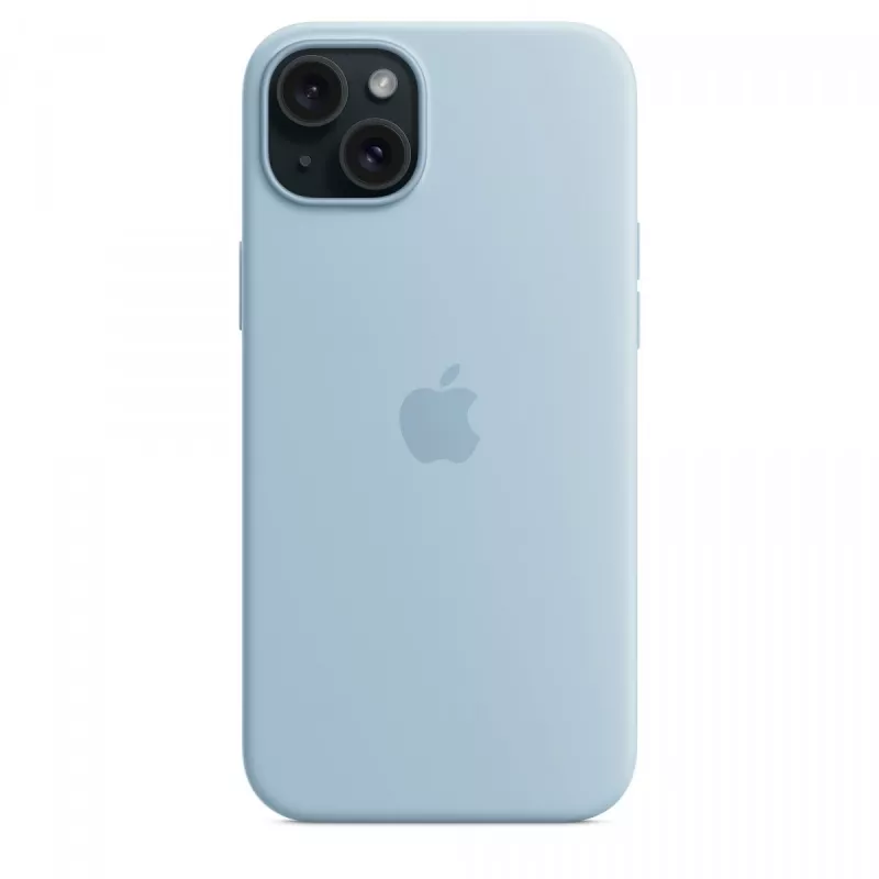 Silikona maciņš Apple iPhone 15 Plus gaiši zils MagSafe