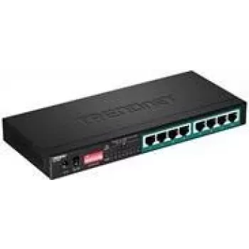TRENDnet TPE LG80 - slēdzis - nepārvaldāms - 8 x 10/100/1000 (PoE+) - galddators - PoE+ (65 W) (TPE-LG80)
